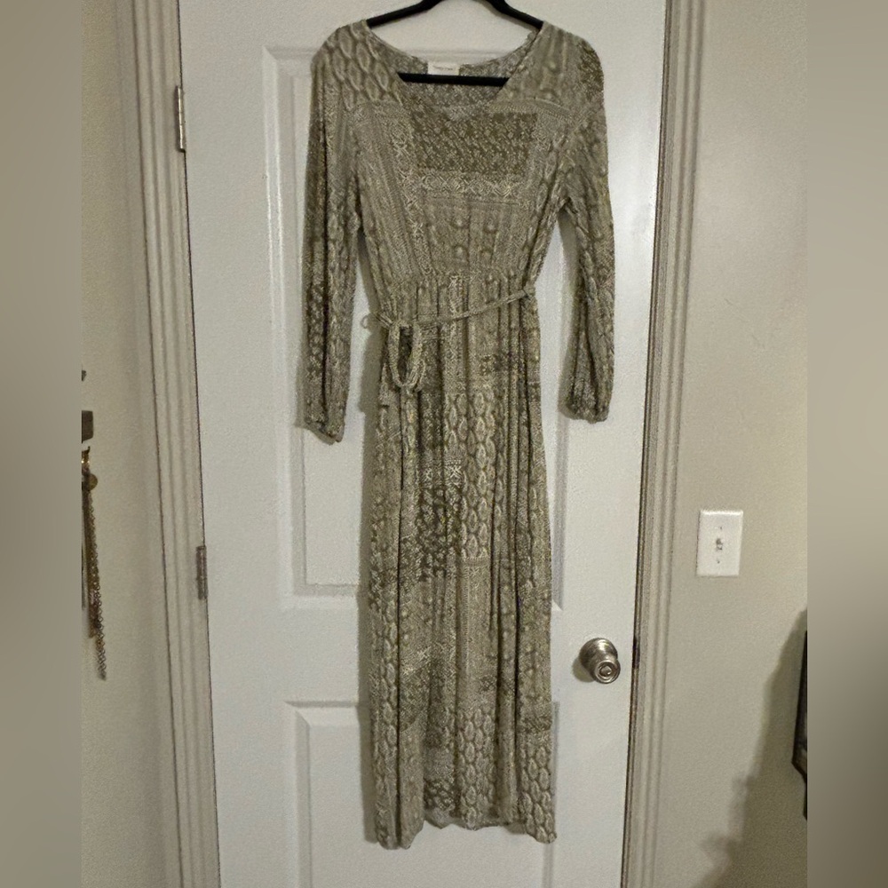 3/$20 Olive Green and Cream Dress